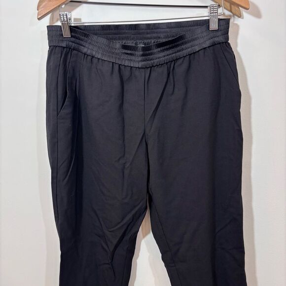 Eileen Fisher, The Fisher Project, Black Tapered Wool Pant Silk Waistband Medium - Picture 2 of 12